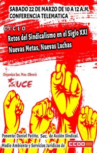 El sindicalismo ante los desafíos del siglo XXI, Unificación Comunista de España inicia un ciclo de debate y lucha